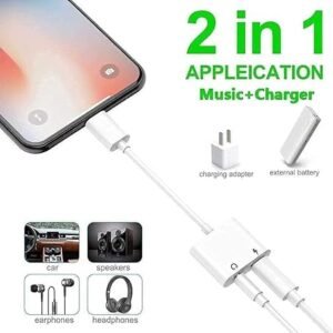 Apple iPhone Lightning to 3.5mm Earphone Jack & Mobile Charging Adapter
