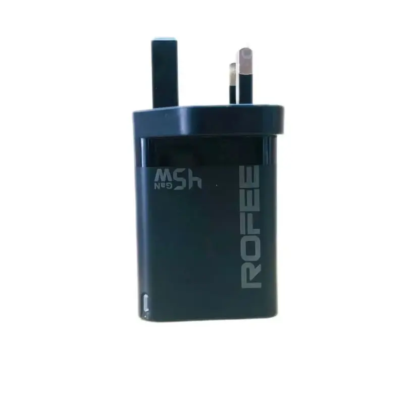 Rofee Smart & Fast Dual Port Usb-A 18W & USB-C 45W Wall Gan Charger W/O Cable 3Pin
RG-145 Black