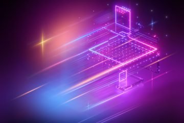 3d render, abstract neon background, futuristic computing technology, virtual holographic scheme, cybernetic system